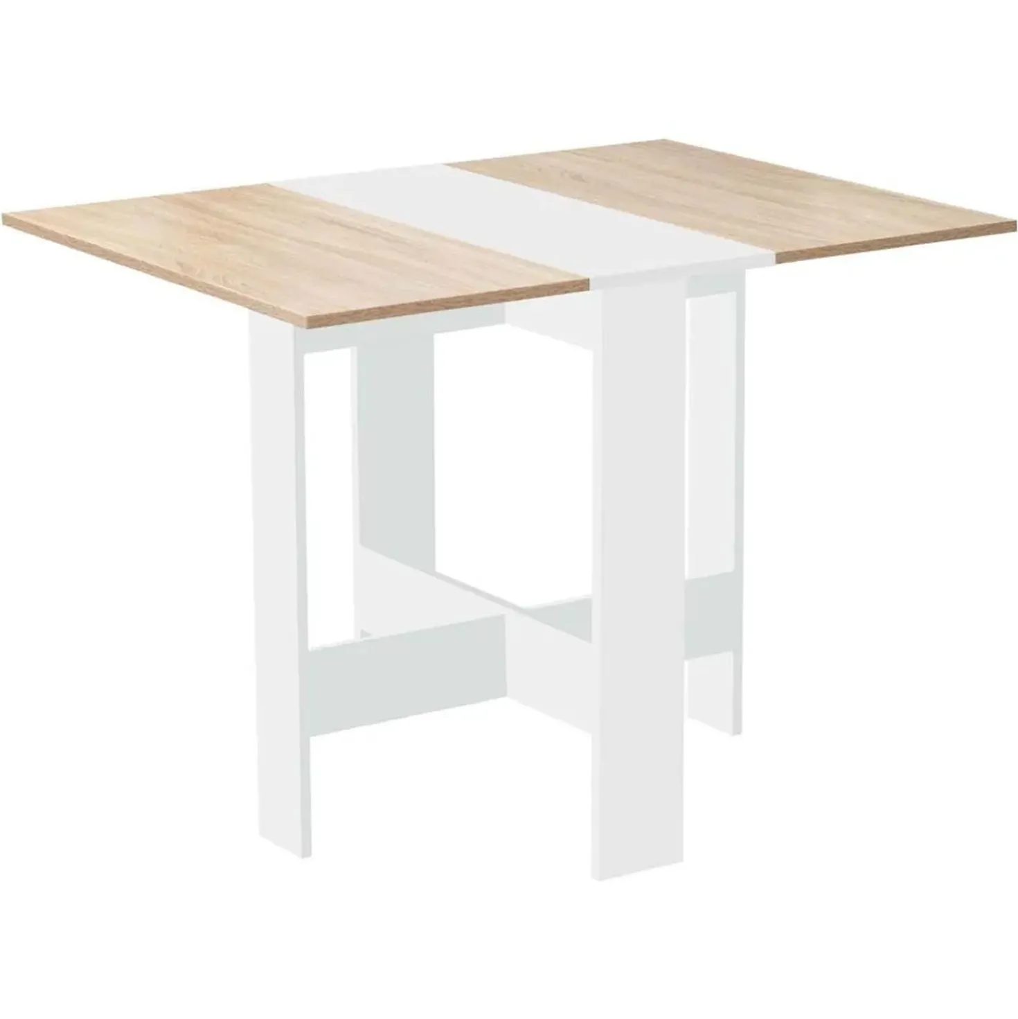 Tavolo pieghevole in pannello truciolare 103x76x75 cm bianco