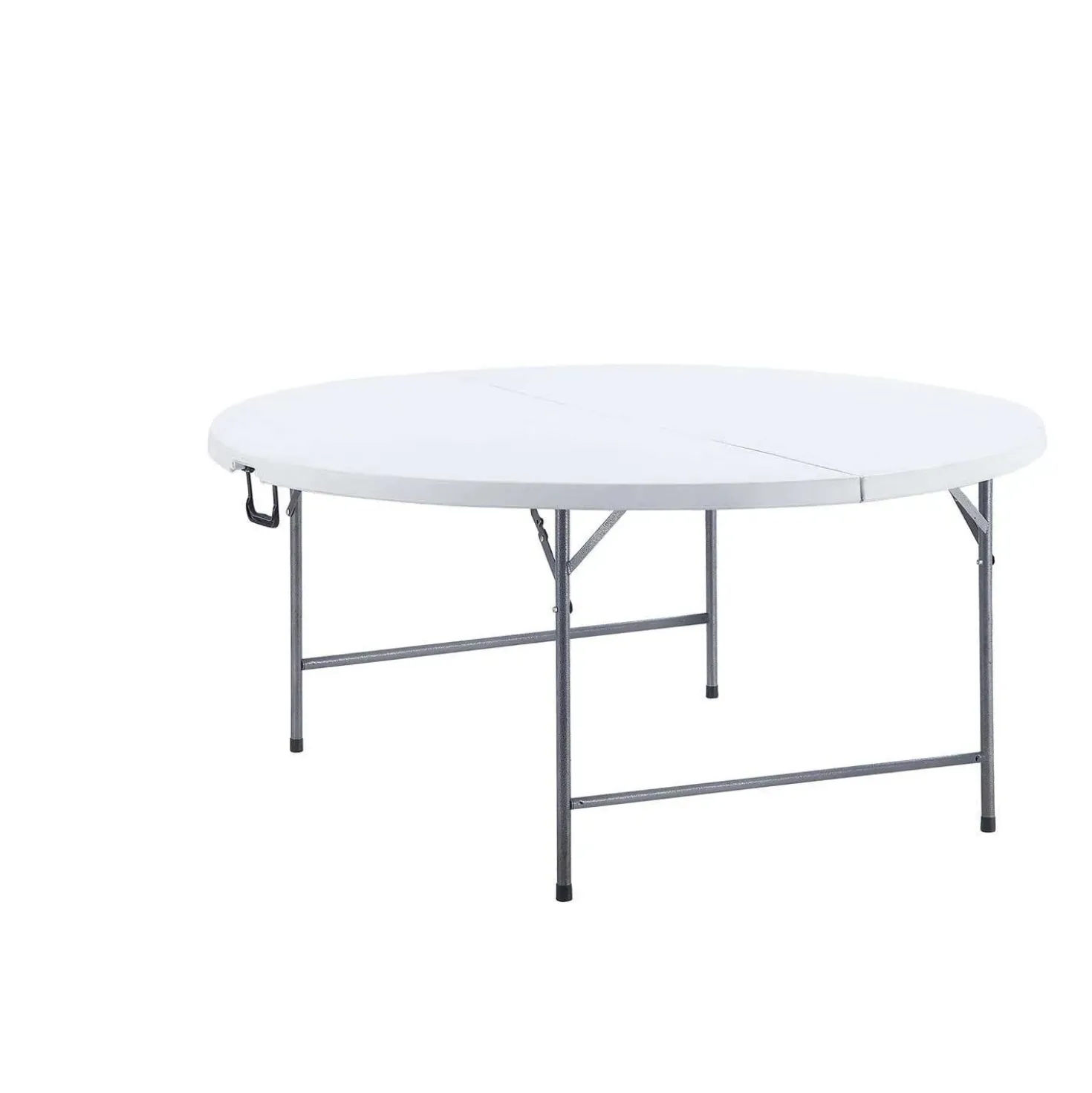 Tavolo pieghevole Taloga tondo in plastica e telaio acciaio 152x74 cm bianco