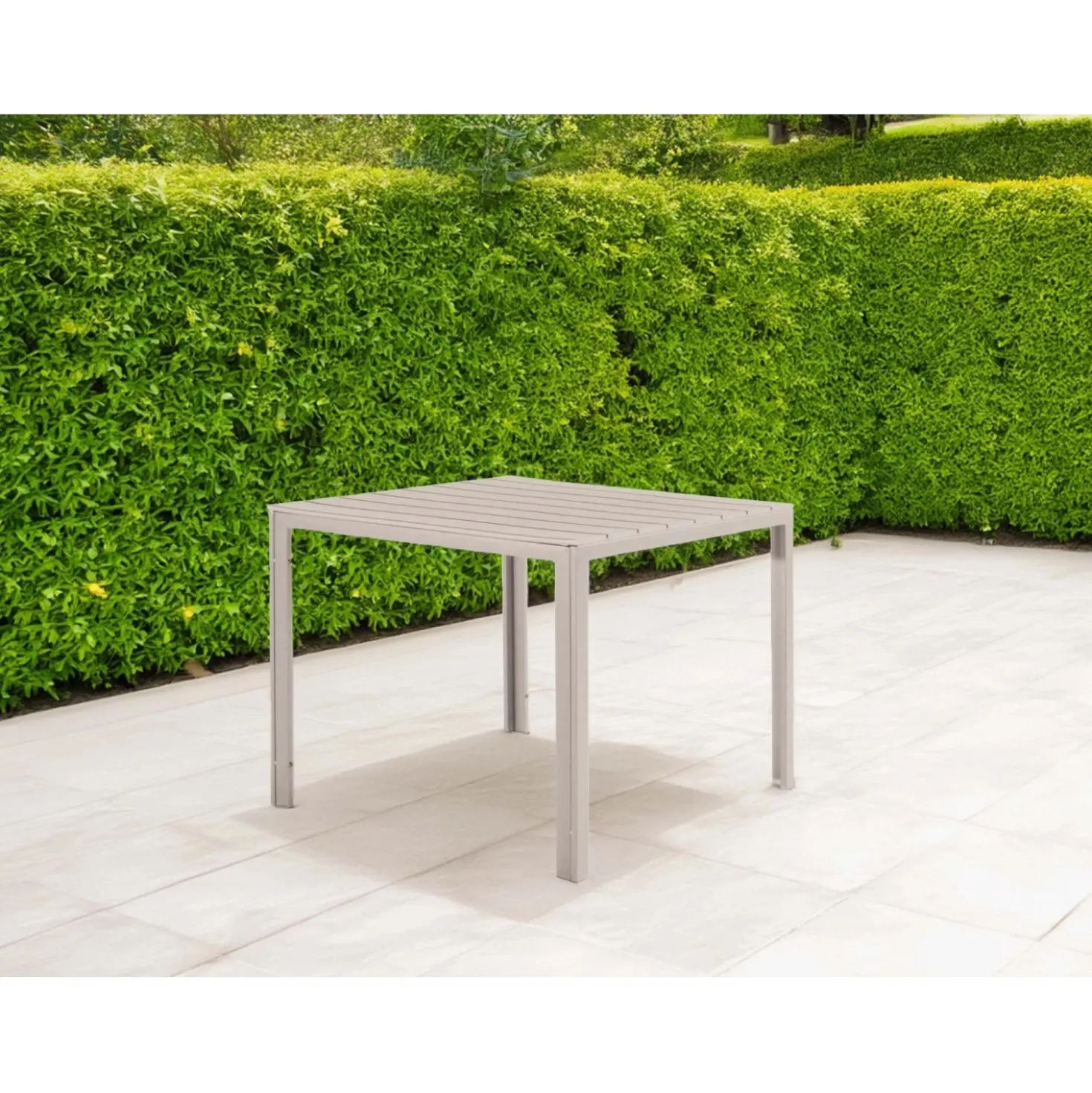 Tavolo quadrato da giardino Linea Tenerife effetto legno 78 x 78 x H 74 cm