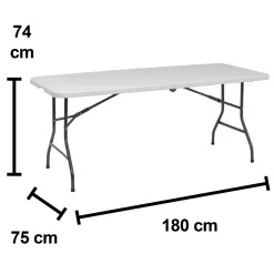 Tavolo set birreria Taloga in acciaio e plastica 180x75x74 cm