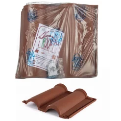 Tegola etrusca in plastica riciclata col terracotta cfz 9 pz