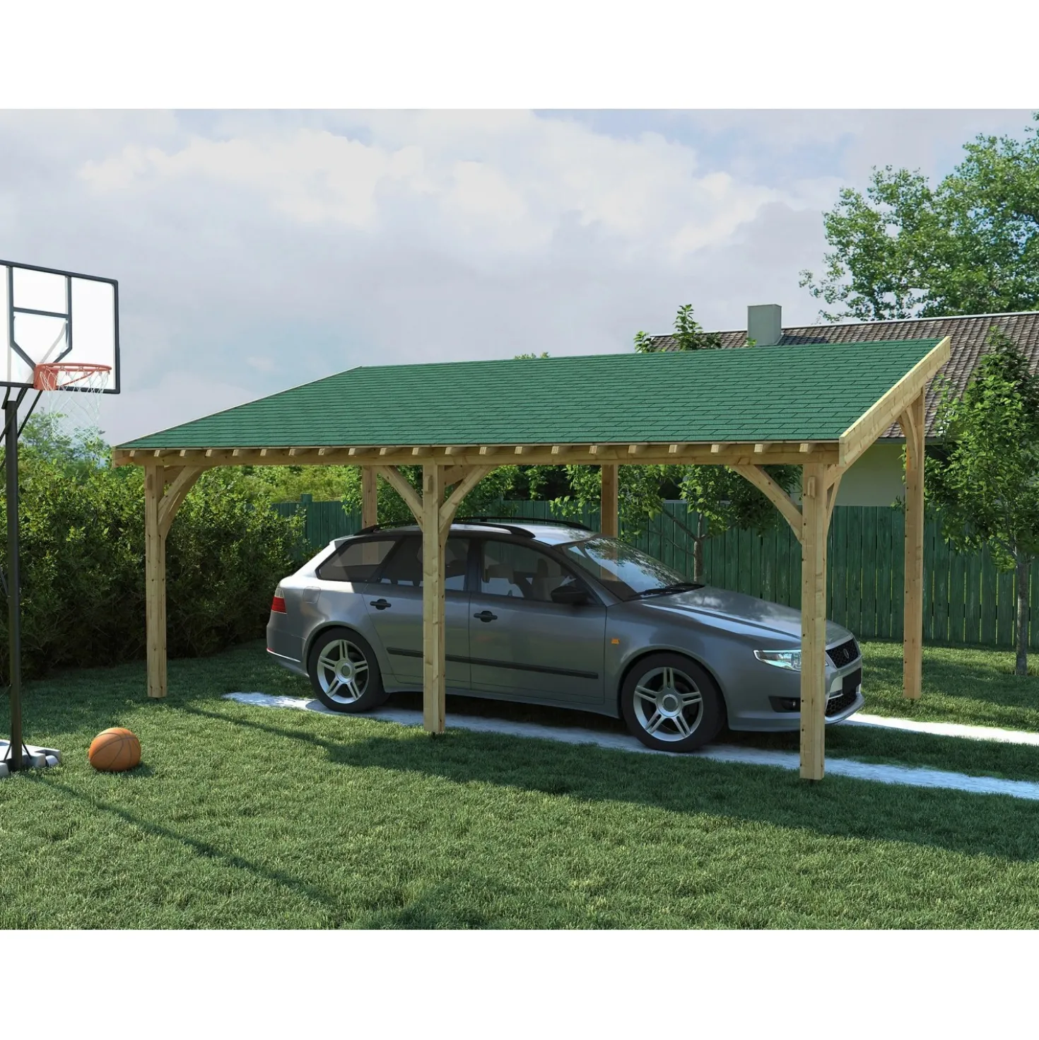 Tegole canadesi rettangolari Onduline verdi 2,32 m²