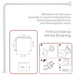 Telaio doccia angolare 81 x 81 cm bianco