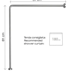 Telaio doccia angolare 80 x 80 cm alluminio anodizzato