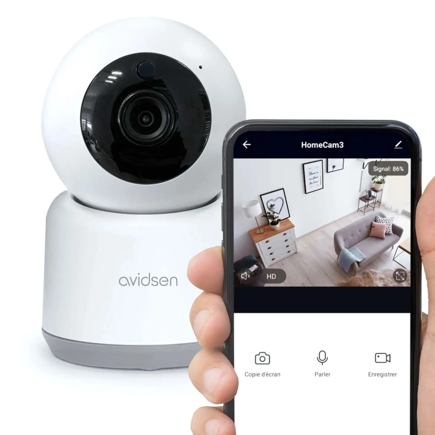 Telecamera Wi-Fi da interno motorizzata Avidsen HomeCam 3 2Mp