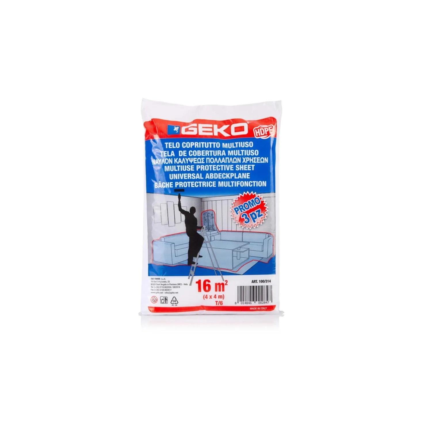 Telo copertura HDPE 16 m² 230-240 gr 3 pz