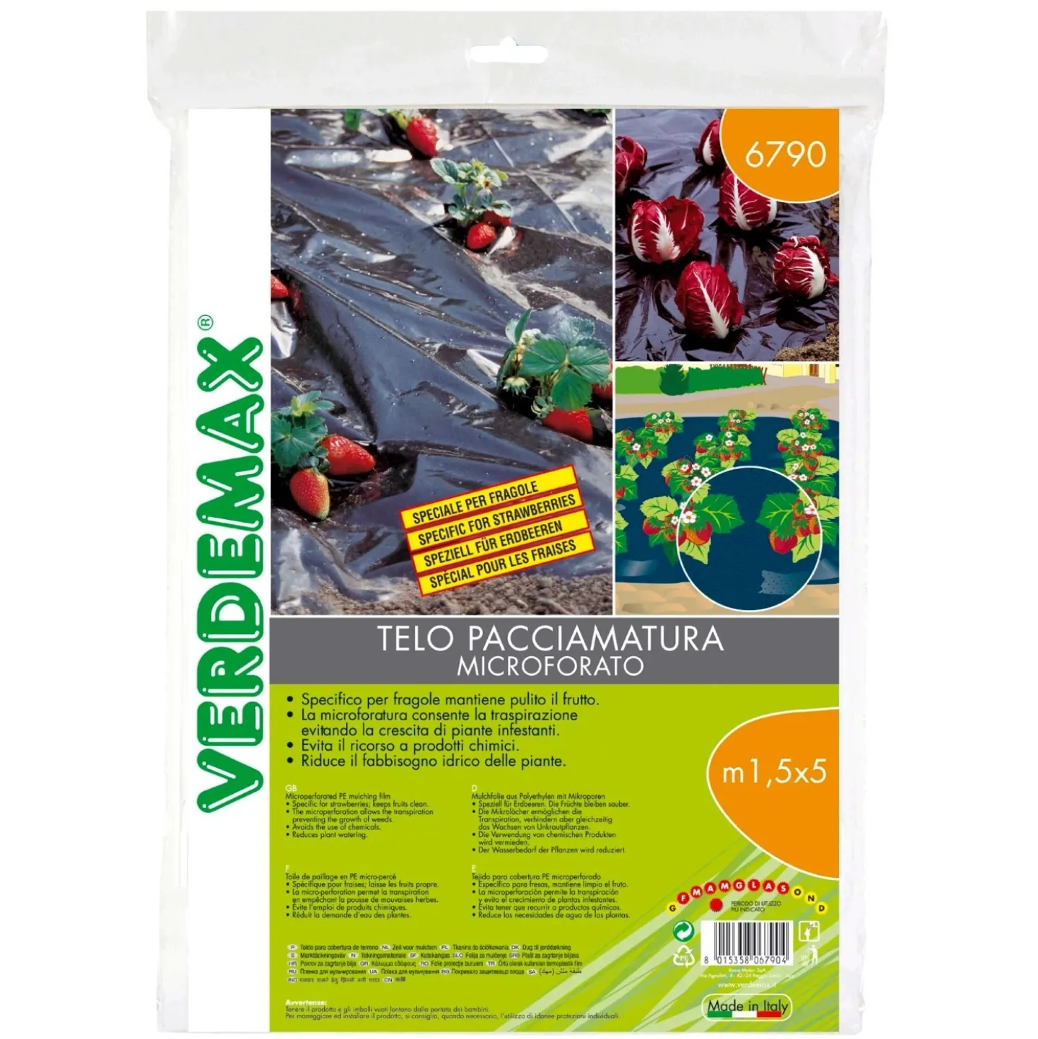 Telo pacciamatura microforato 1,5 m x 5 m