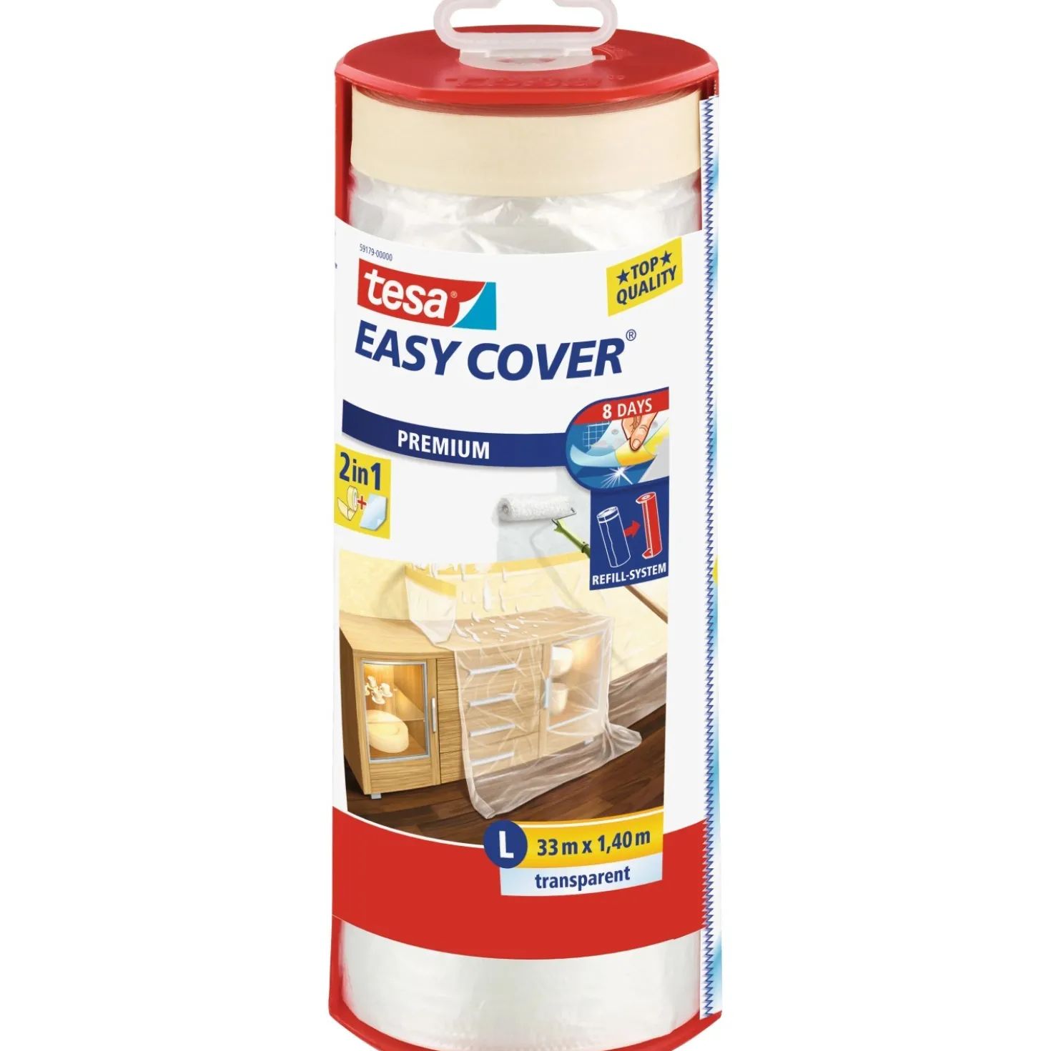 Telo protettivo Tesa Easy Cover Premium con nastro mascheratura 33 m x 1,4 m