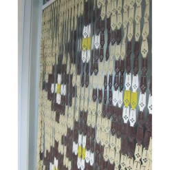 Tenda a piastrine disegno "B" fiori 100 x 220 cm