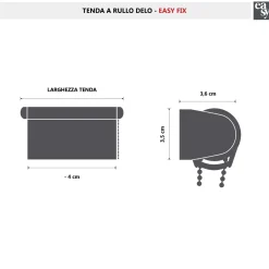 Tenda a rullo Easyfix filtrante fissaggio a incastro grigio 50 x 150 cm