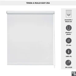 Tenda a rullo oscurante bianco 90 x 252 cm
