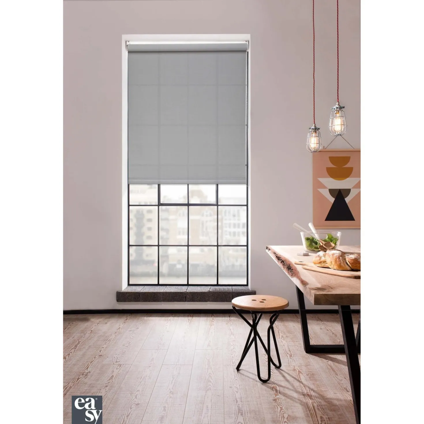 Tenda a rullo semifiltrante Rodi L 60 x H 252 cm grigio scuro
