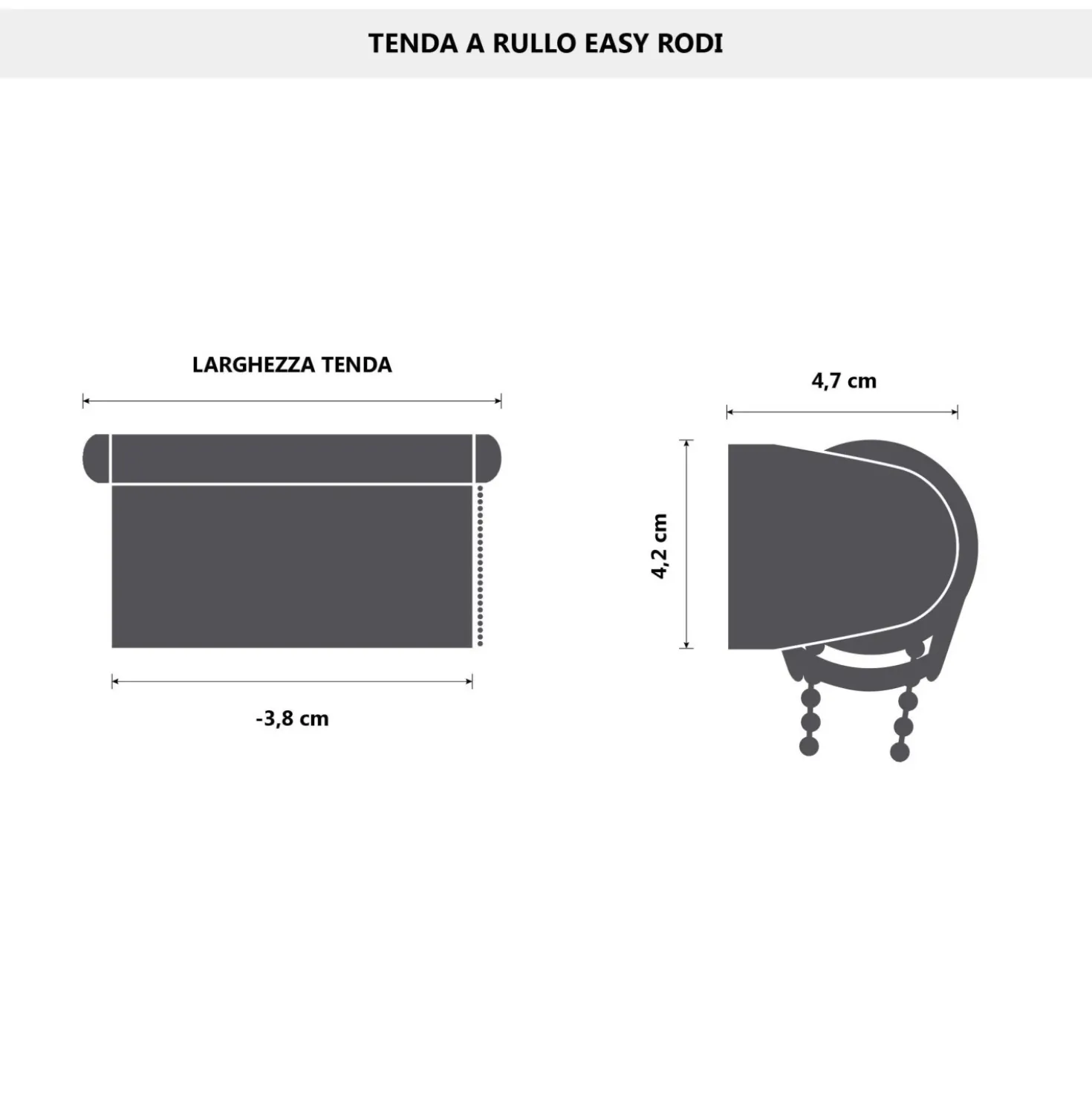 Tenda a rullo semifiltrante Rodi L 45 x H 252 cm bianco
