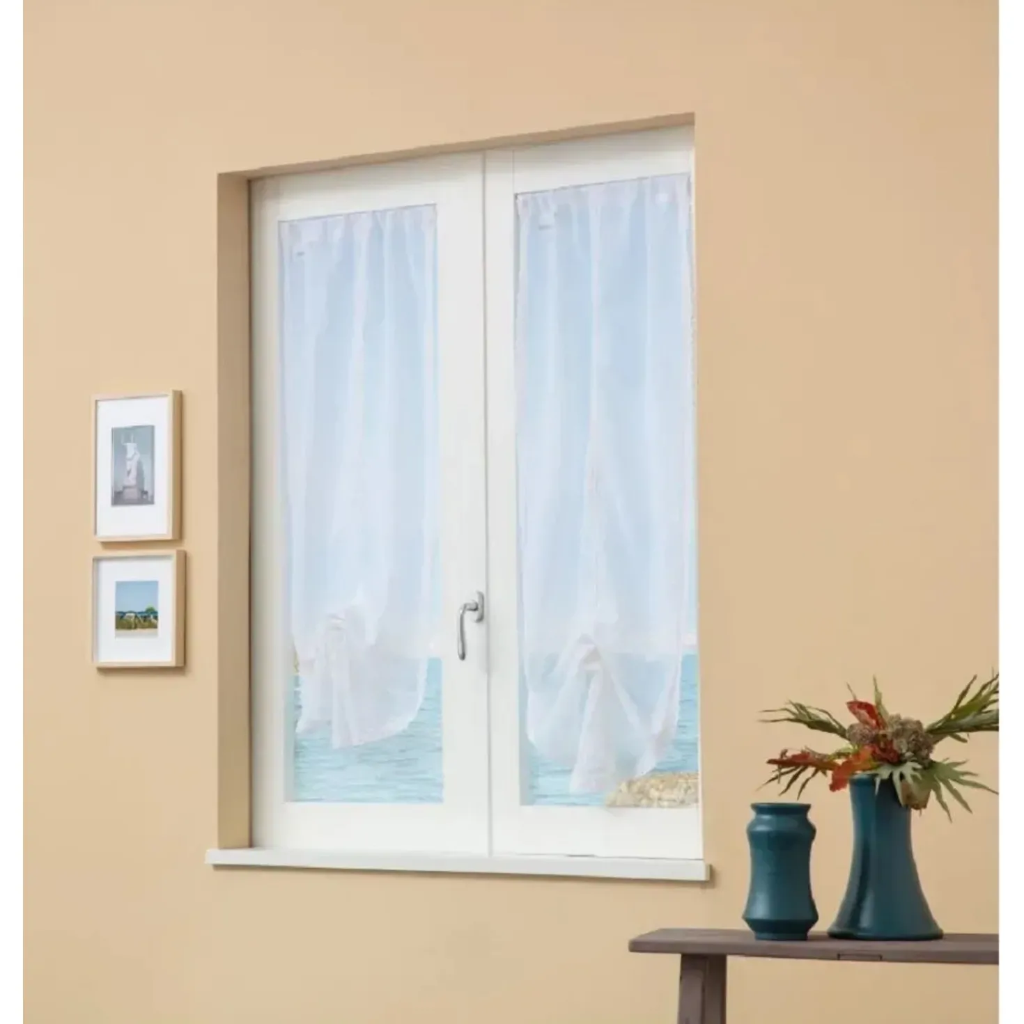 Tenda a vetro Allegra L 45x H 150 cm bianco