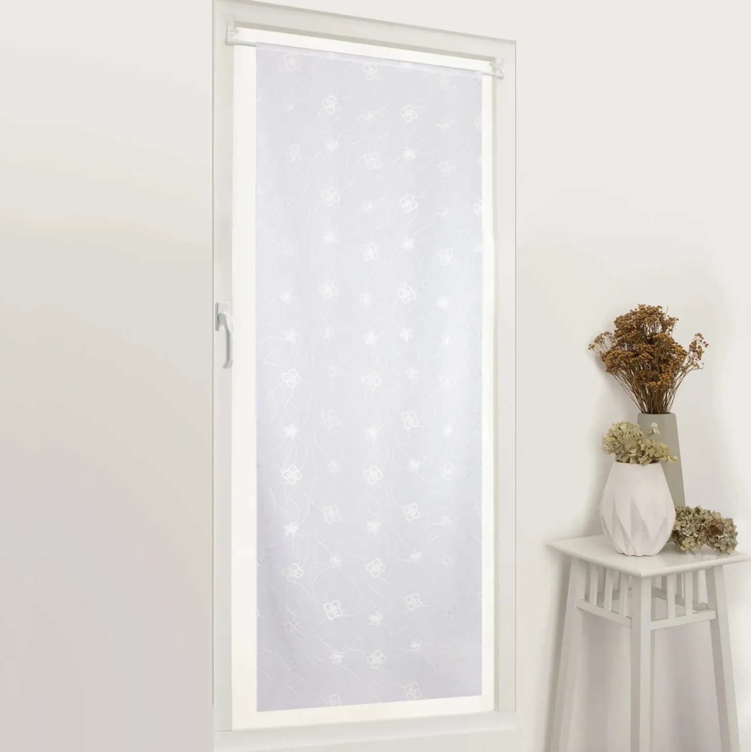 Tenda a vetro Florine L 90 x H 240 cm bianco