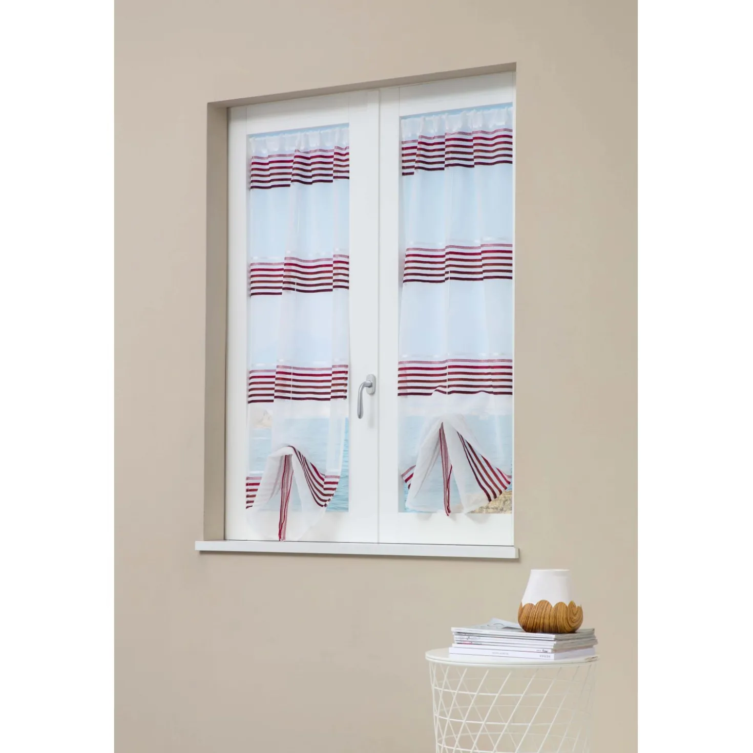 Tenda a vetro Nizza L 60 x H 150 cm bordeaux