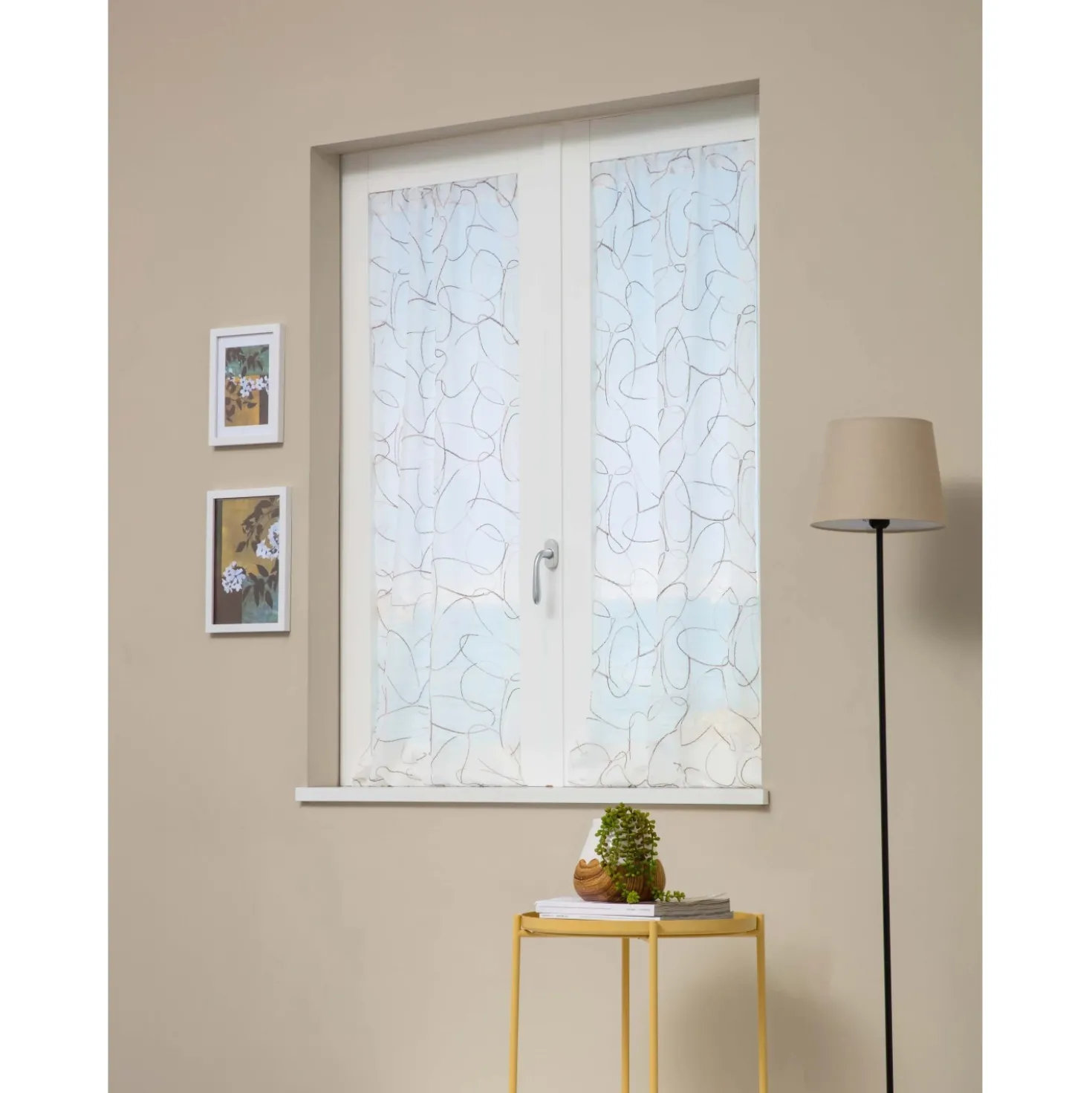 Tenda a vetro Spirale L 60 x H 150 cm tortora