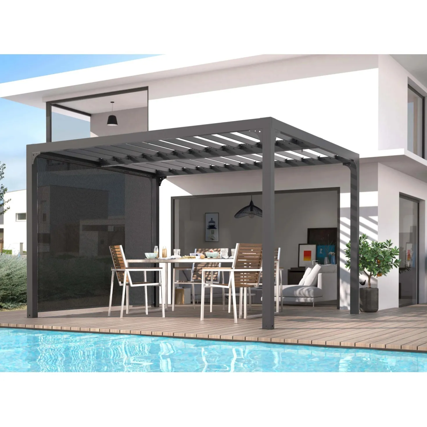 Tenda accessoria per pergola bioclimatica 2430 e 3630 antracite