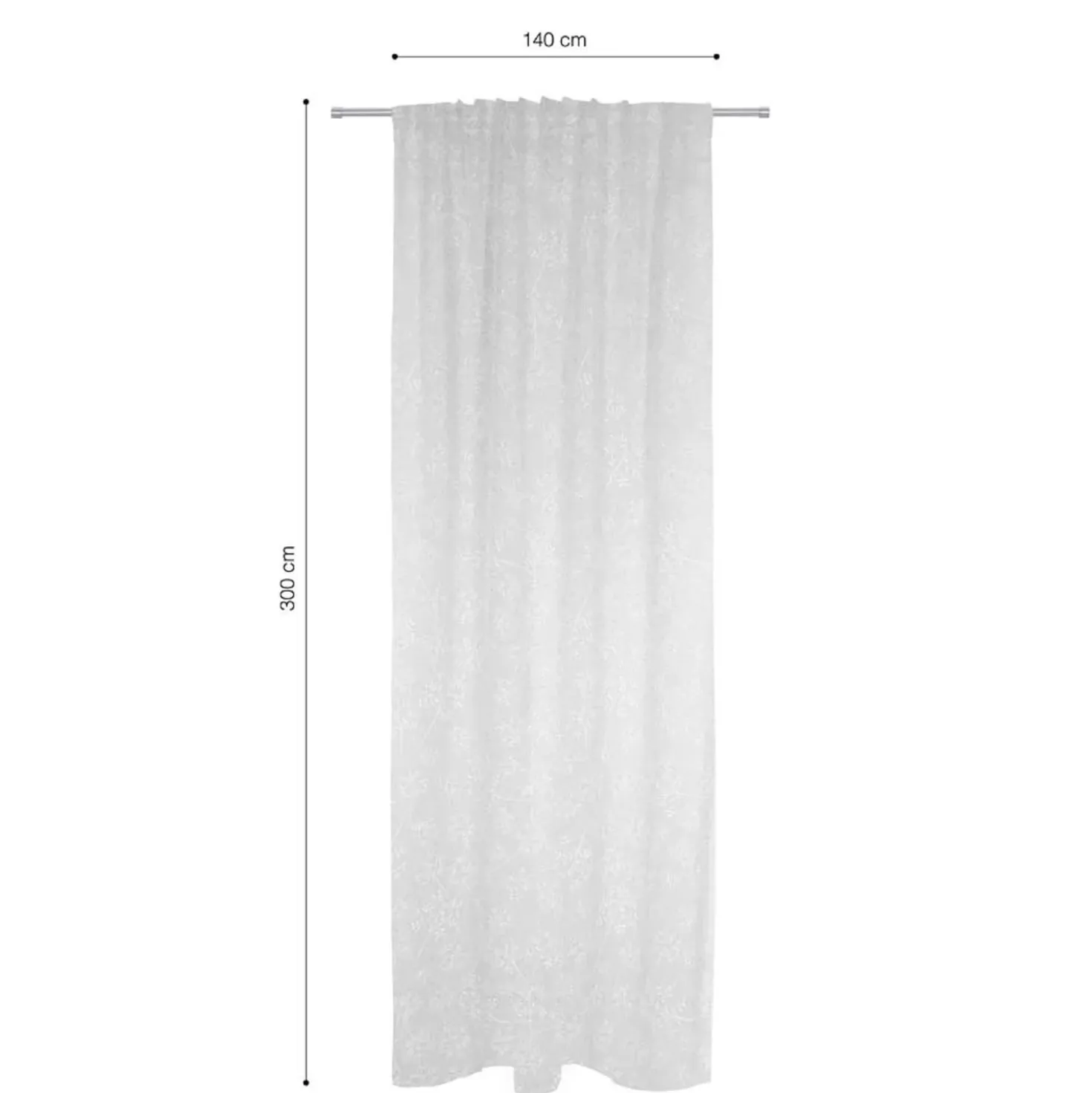 Tenda arredo Essen bianco 140x300 fett. + pass. nasc.