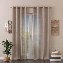 Tenda arredo Glitter L 140 x H 280 cm tortora
