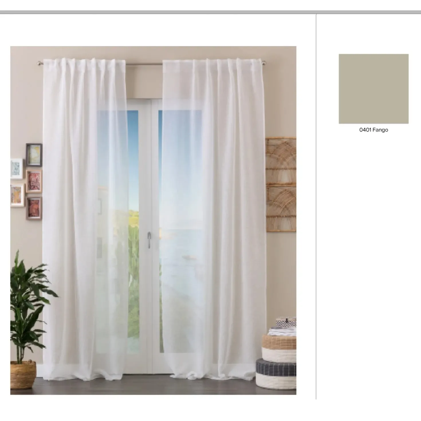 Tenda arredo Ilenia L 140 x H 280 cm fango