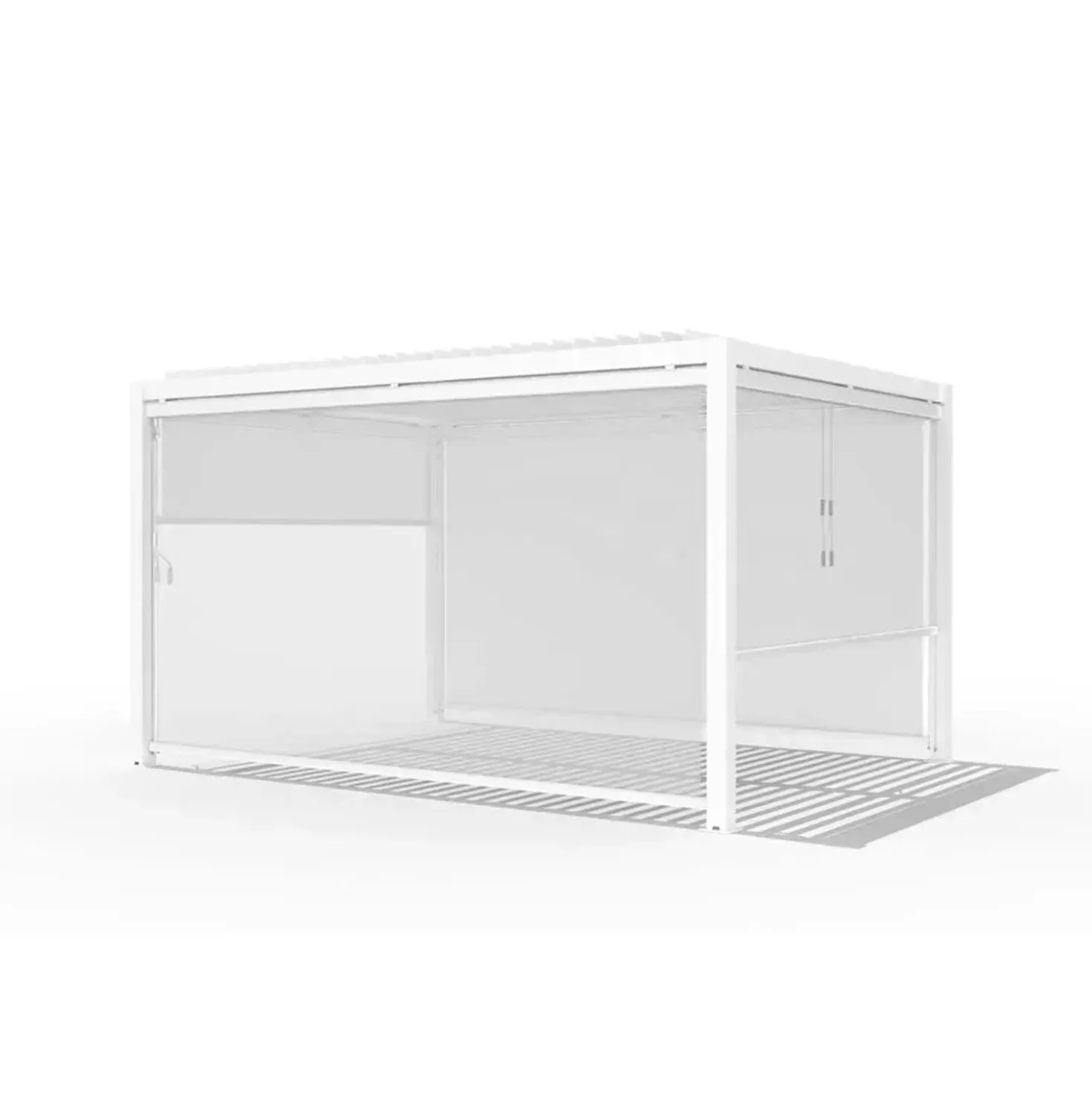 Tenda avvolgibile Calicantus Zip Screen bianco in Textilen grigio 4 m