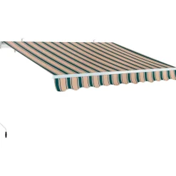 Tenda da sole a braccio reclinabile 295x200 cm beige/verde