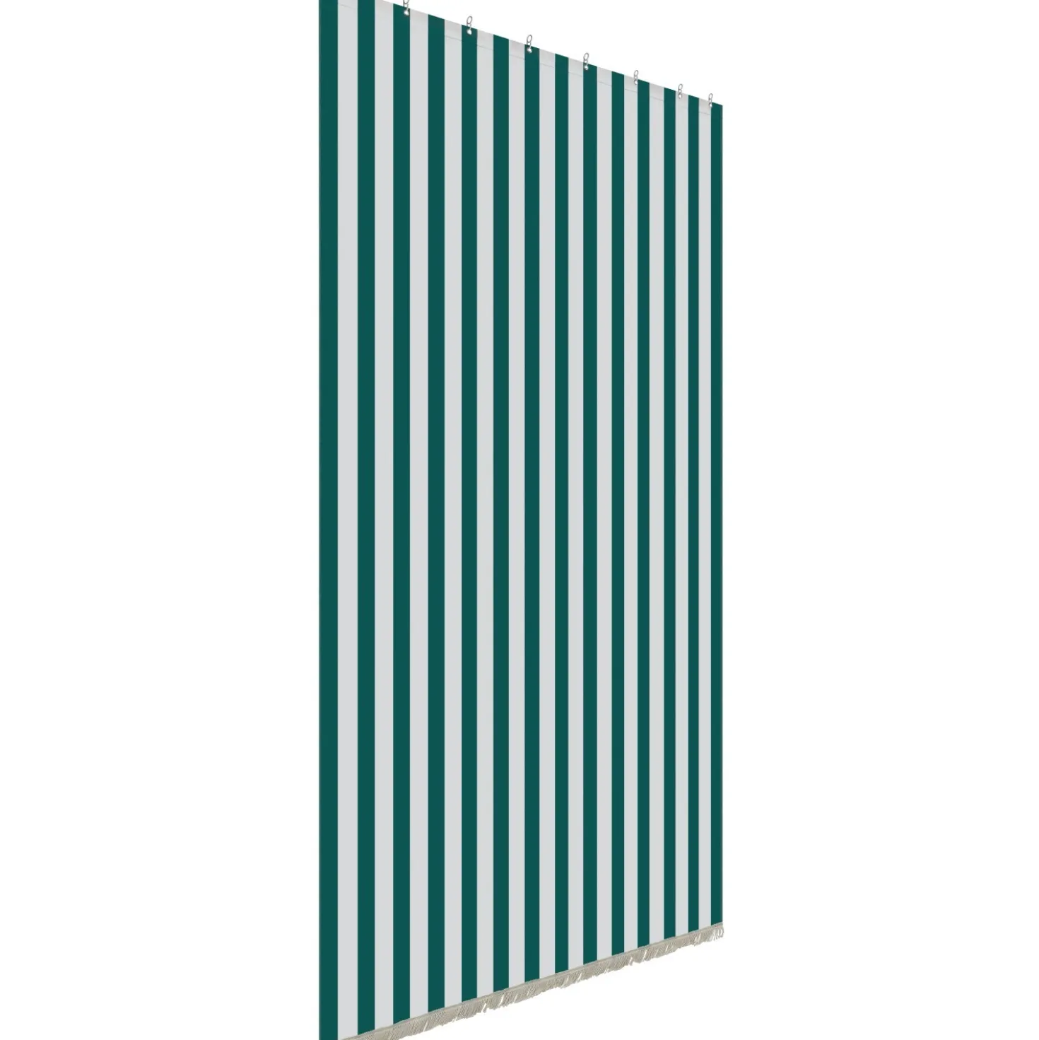 Tenda da sole a caduta verticale con anelli 145x300 cm verde rigato