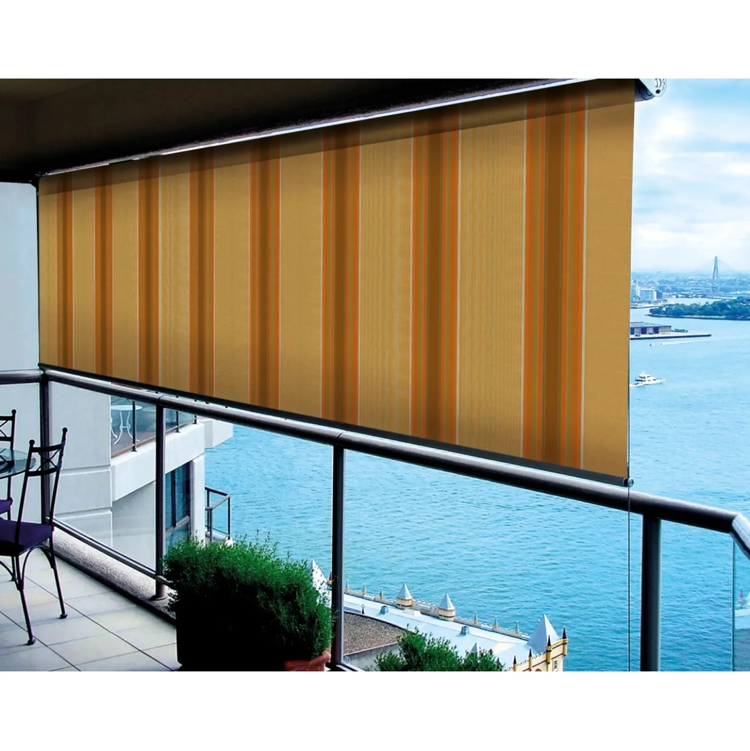 Tenda da sole a caduta verticale con catena Mikonos 200x250 cm beige