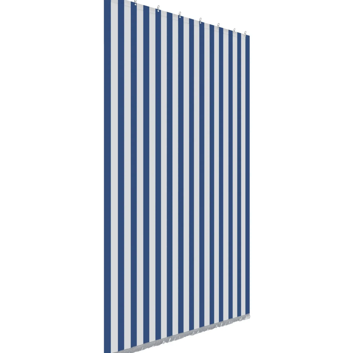 Tenda da sole a caduta verticale con anelli 145x300 cm blu rigato
