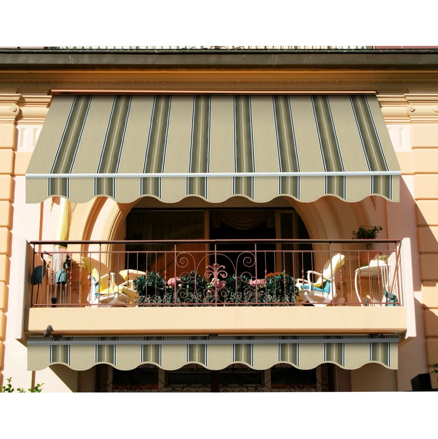 Tenda da sole fissa Itaca 300x200 cm bianco-blu