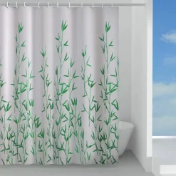 Tenda doccia Eucalipto in tessuto 120x200 cm verde