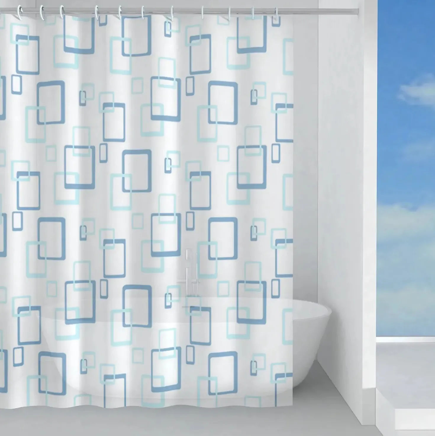 Tenda doccia Tablet in peva 120x200 cm azzurra