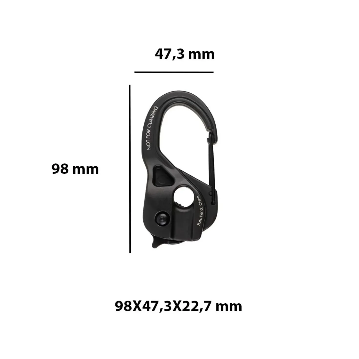 Tendicorda in alluminio 98x47,3x22,75 mm nero