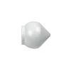 Terminale bastone tenda Bulbo in alluminio bianco Ø 20 mm 2 pz
