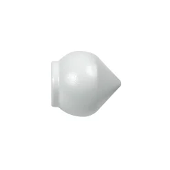 Terminale bastone tenda Bulbo in alluminio bianco Ø 20 mm 2 pz
