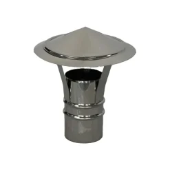 Terminale canna fumaria antipioggia base tonda in acciaio inox Ø 80 mm