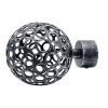 Terminale per bastone tenda in metallo Finale Classico nero 2 pz