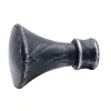 Terminale per bastone tenda in metallo Trumpet nero 2 pz
