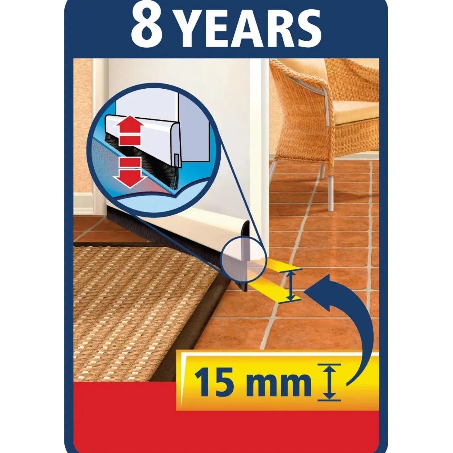 Tesa asta sottoporta Tesamoll Comfort per pavimenti non uniformi bianca