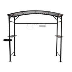 Tettoia barbecue in acciaio antracite 167x128 cm
