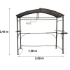 Tettoia barbecue in acciaio antracite 240x150 cm