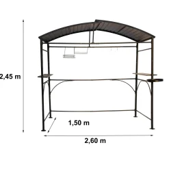 Tettoia barbecue in acciaio antracite 240x150 cm