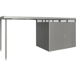 Tettoia laterale casetta giardino Biohort HighLine H2 grigio quarzo metallizzato