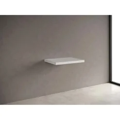 Top in finitura melaminico senza foro/staffe sp 4 cm 60x46 cm acero bianco