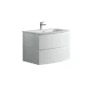 Top lavabo in acrilico vasca centrale bianco lucido 71x14x52 cm