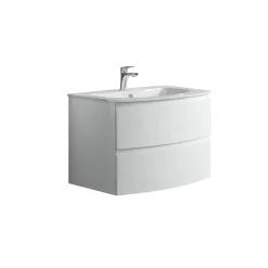 Top lavabo in acrilico vasca centrale bianco lucido 71x14x52 cm