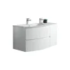Top lavabo in acrilico vasca a sinistra bianco lucido 71x14x52 cm