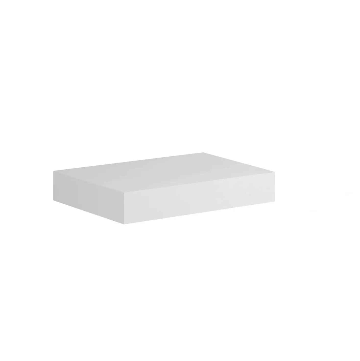 Top scatolato senza staffe 80x10x46 cm Bianco opaco