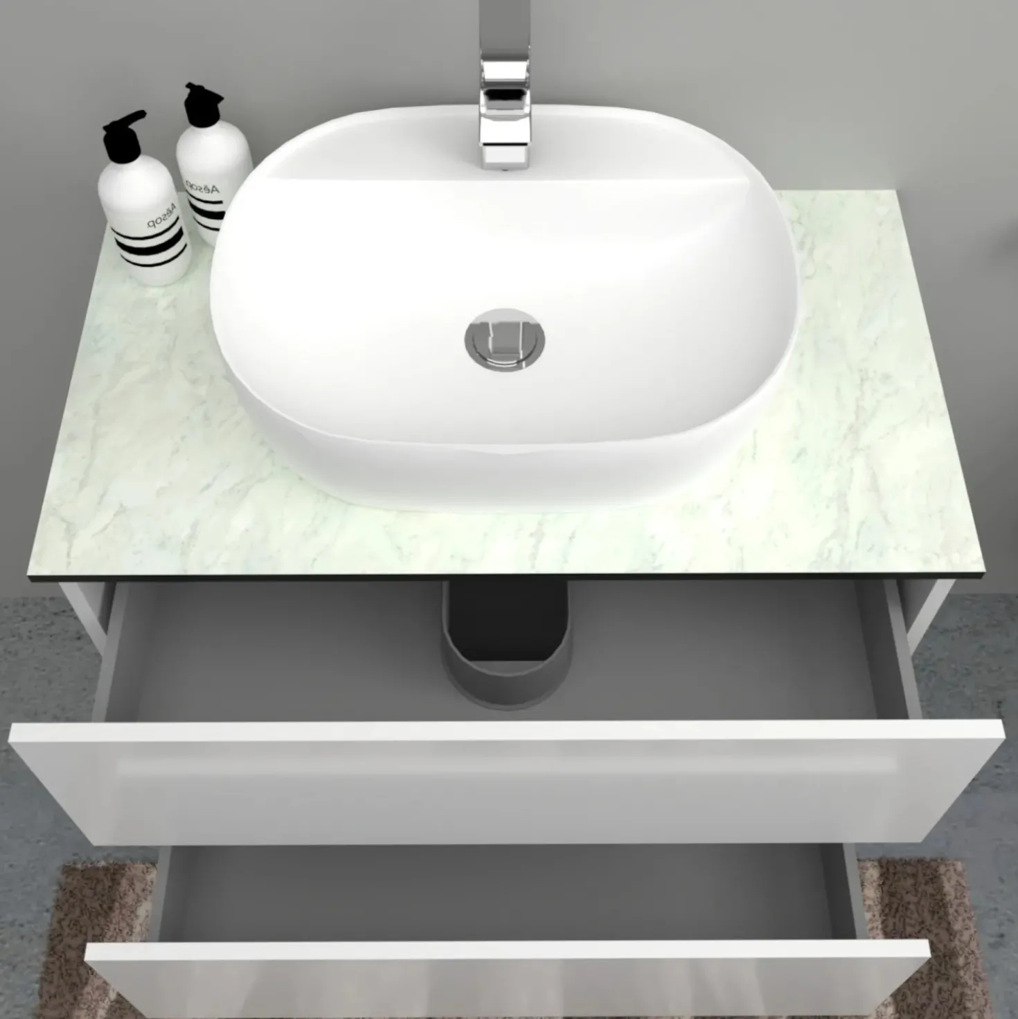 Top teknowood bianco marmo 810 x 460 x 12,4 mm